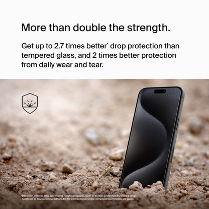 Folia ochronna na ekran Belkin ScreenForce UltraGlass 2 do Apple iPhone 15 Pro Max, szkło hartowane, pełna warstwa kleju OVA134zz