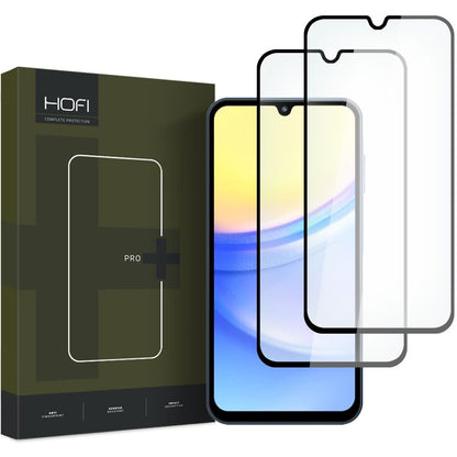 Ochraniacz ekranu HOFI Glass PRO+ do Samsung Galaxy A15 5G A156 / A15 A155, szklana osłona, pełne klejenie, zestaw 2 sztuk, 2.5D, czarny 