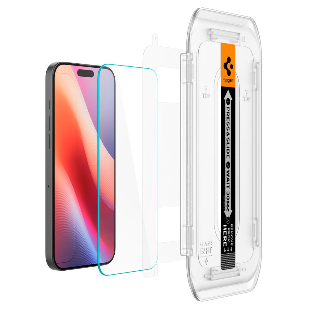 Spigen EZ FIT Screen Protector dla Apple iPhone 16 Pro Max, szkło ochronne, pełny klej, zestaw 2 sztuk AGL07907 AGL07907