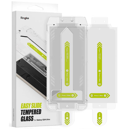 Ringke Easy Slide Screen Protector dla Samsung Galaxy S24 Ultra S928, szkło ochronne, pełny klej, zestaw 2 sztuk 