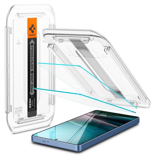 Folia ochronna do ekranu Spigen GlastR EZ FIT HD dla Samsung Galaxy S25 Ultra S938, Szkło Hartowane, Pełne Klejenie, Zestaw 2 sztuki AGL09082