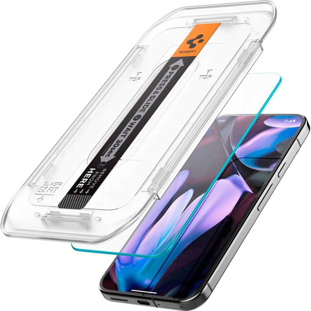 Folia ochronna na ekran Spigen GlastR EZ FIT dla Google Pixel 9 Pro XL, Szkło Hartowane, Pełne Klejenie, Zestaw 2 sztuki AGL08445
