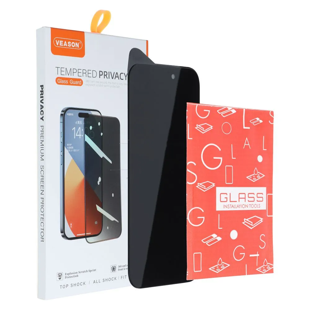 Veason Privacy Screen Protector for Apple iPhone 12 / 12 Pro, Tempered Glass, Full Glue, 6D