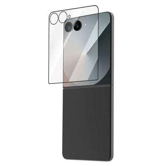 Folia ochronna na zewnętrzny ekran Lereach do Samsung Galaxy Z Flip8 F776 / Galaxy Z Flip7 F766, szkło hartowane, pełna klej, zestaw 2 sztuki, czarna