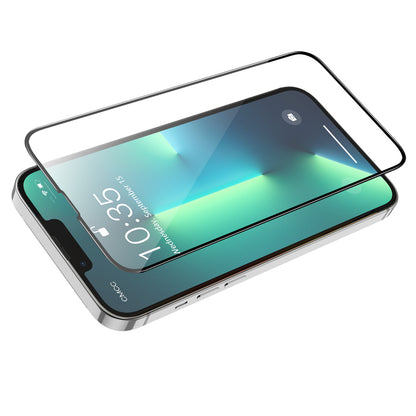 Folia ochronna na ekran HOCO G16 dla Apple iPhone 16e / 14 / 13 Pro / 13, Hartowane szkło, Pełne klejenie, 5D, Czarna