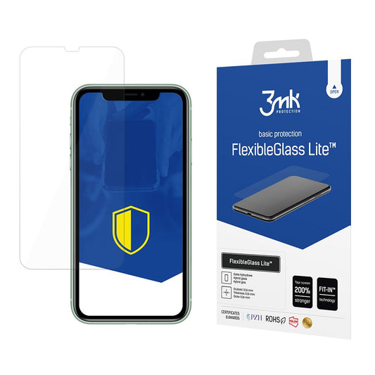 Folia ochronna na ekran 3MK FlexibleGlass Lite do Apple iPhone 11, elastyczne szkło, pełna warstwa kleju