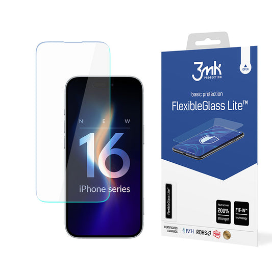 Folia ochronna na ekran 3MK FlexibleGlass Lite do Apple iPhone 16 Pro Max, elastyczne szkło, pełna warstwa kleju