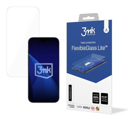 Folia ochronna na ekran 3MK FlexibleGlass Lite dla Apple iPhone 17, Elastyczne szkło, Pełne klejenie