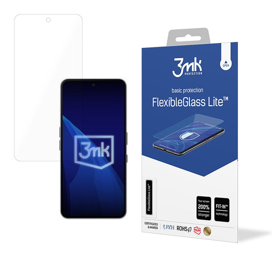 Folia ochronna na ekran 3MK FlexibleGlass Lite do Nothing Phone (3a) / Phone (3a) Pro, elastyczne szkło, pełna warstwa kleju