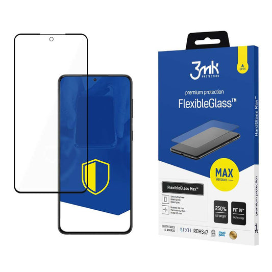 Folia ochronna na ekran 3MK FlexibleGlass Max do Samsung Galaxy S24 S921, elastyczne szkło, pełna warstwa kleju, czarna
