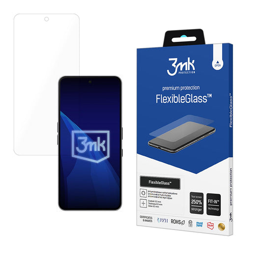 Folia ochronna na ekran 3MK FlexibleGlass do Nothing Phone (3a), elastyczne szkło, pełna warstwa kleju