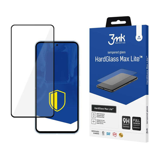 Folia ochronna na ekran 3MK HardGlass Max Lite do Samsung Galaxy A55 5G A556 / A35 5G A356, szkło hartowane, pełna warstwa kleju, czarna