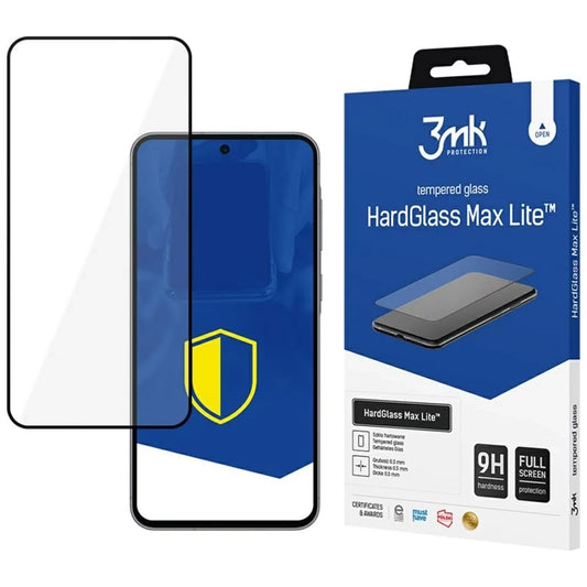 Folia ochronna na ekran 3MK HardGlass Max Lite do Samsung Galaxy A56 A566 / A36 A366, szkło hartowane, pełna warstwa kleju, czarna