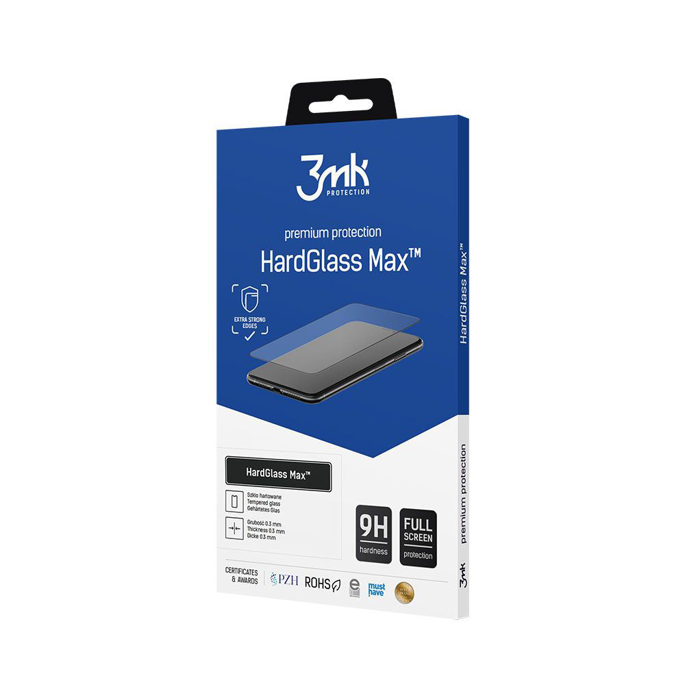 3MK HardGlass Max Screen Protector for Apple iPhone 16 Pro, Tempered Glass, Full Glue, Black