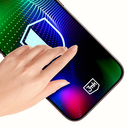 Folia ochronna 3MK Hardy Ultra na ekran dla Apple iPhone 17 / 16 Pro, Hartowane szkło, Pełne klejenie, Czarna