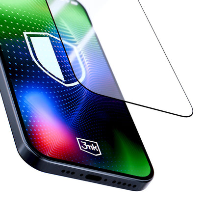 3MK Hardy Ultra Screen Protector for Apple iPhone 17 Pro Max, Tempered Glass, Full Glue, Black