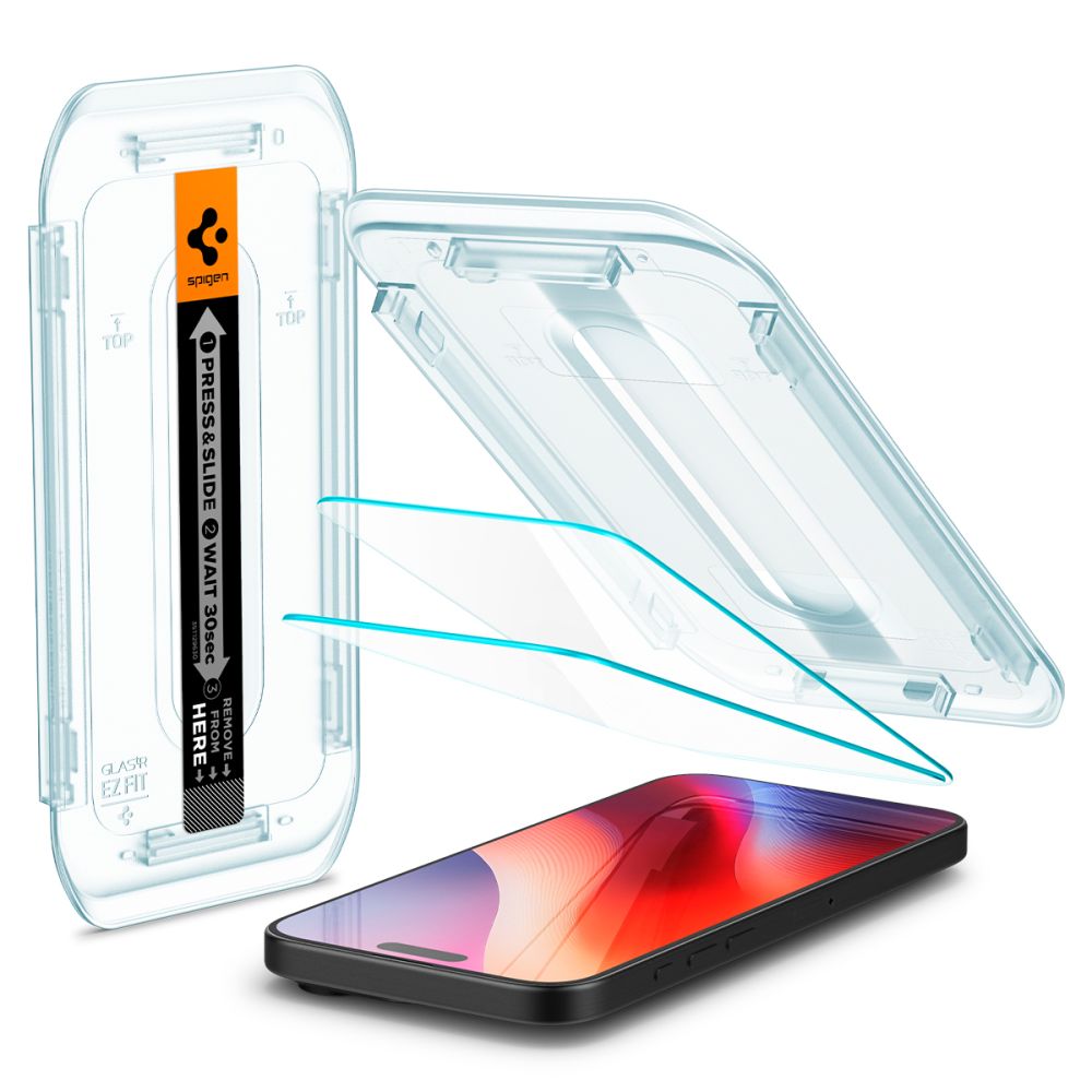 Spigen EZ FIT Screen Protector dla Apple iPhone 16 Pro Max, szkło ochronne, pełny klej, zestaw 2 sztuk AGL07907 AGL07907