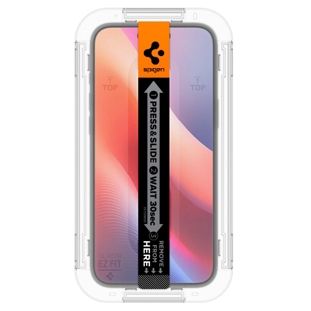Folia ochronna do ekranu Privacy Spigen GlastR EZ FIT dla Apple iPhone 16 / 15, Szkło hartowane, Pełne klejenie, Zestaw 2 sztuki