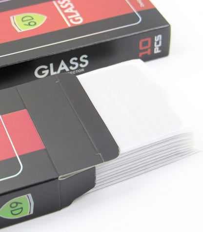 OEM Screen Protector Film for Apple iPhone 17e / 16e / 14 / 13 Pro, Tempered Glass, Full Glue, Set of 10 pieces, 6D, Black