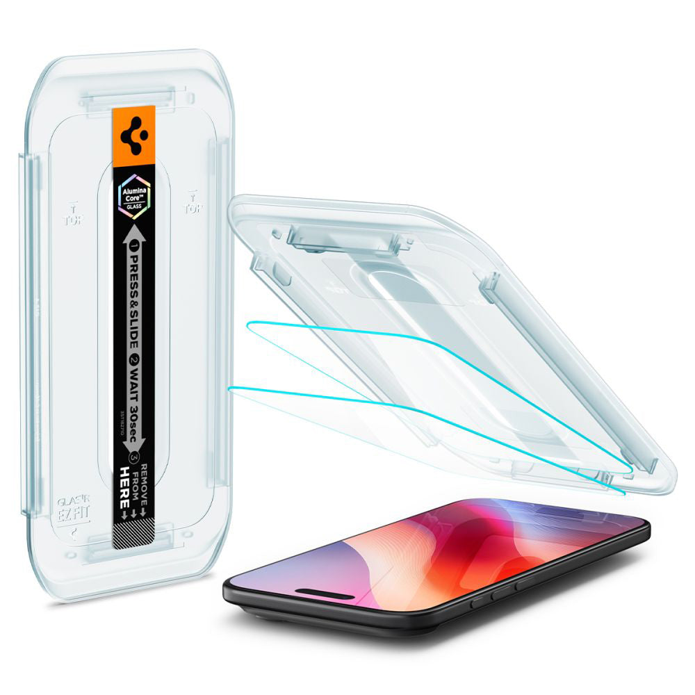 Folia ochronna do ekranu Spigen GlastR EZ FIT dla Apple iPhone 17 Air, Szkło Hartowane, Pełne Klejenie, Zestaw 2 sztuki
