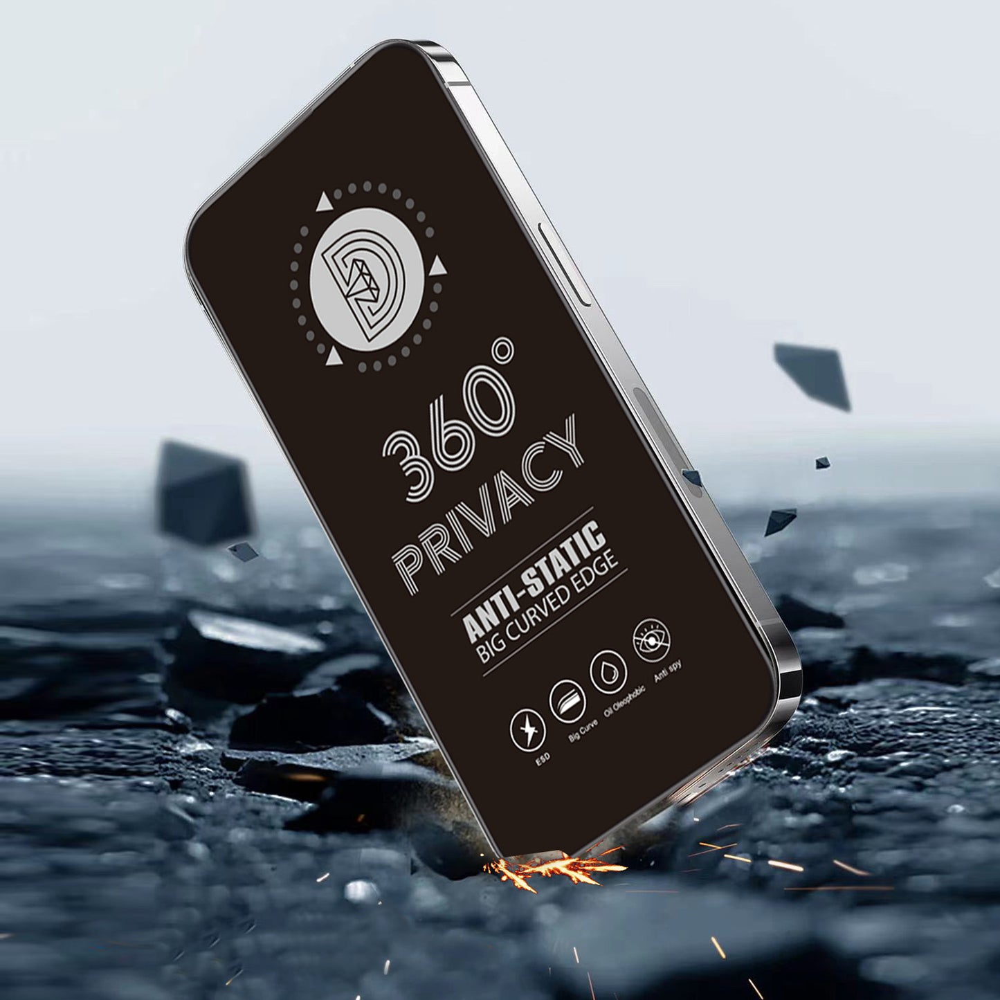 Folia ochronna na ekran Privacy OEM 360 do Samsung Galaxy A37 5G, szkło hartowane, pełna warstwa kleju