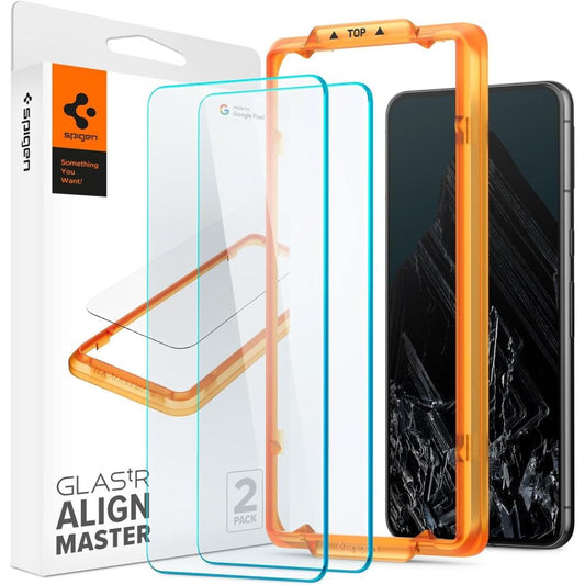 Spigen Alm GlastR Screen Protector dla Google Pixel 8 Pro, pełne klejenie, szkło ochronne, zestaw 2 sztuk