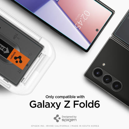 Folie de protectie Ecran Spigen EZ FIT pentru Samsung Galaxy Z Fold6 F956, Sticla Securizata, Full Glue, Set 2 bucati, 2.5D, Ecran Exterior AGL07969