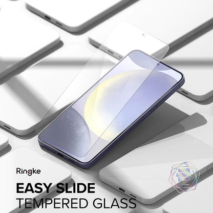 Ringke Easy Slide Screen Protector do Samsung Galaxy S24 S921, szkło ochronne, pełny klej, zestaw 2 sztuk 