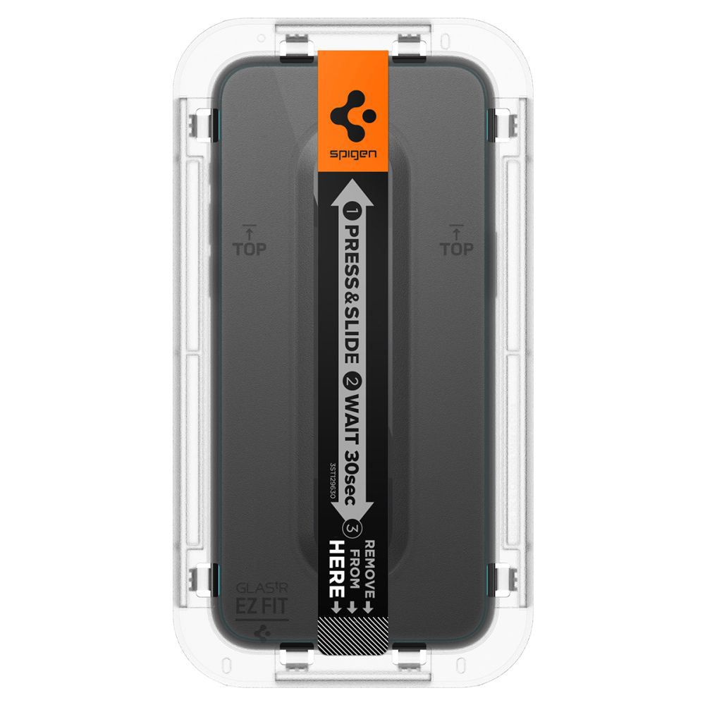 Folia ochronna na ekran Spigen GlastR EZ FIT dla Apple iPhone 15 Pro Max, Szkło Hartowane, Pełne Klejenie, Zestaw 2 sztuki AGL06872