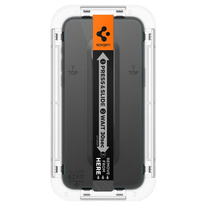 Folia ochronna na ekran Spigen GlastR EZ FIT dla Apple iPhone 15 Pro Max, Szkło Hartowane, Pełne Klejenie, Zestaw 2 sztuki AGL06872