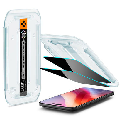 Folia ochronna Ecran Privacy Spigen GlastR EZ FIT dla Apple iPhone 17 Air, Szkło Hartowane, Full Glue, Zestaw 2 sztuki