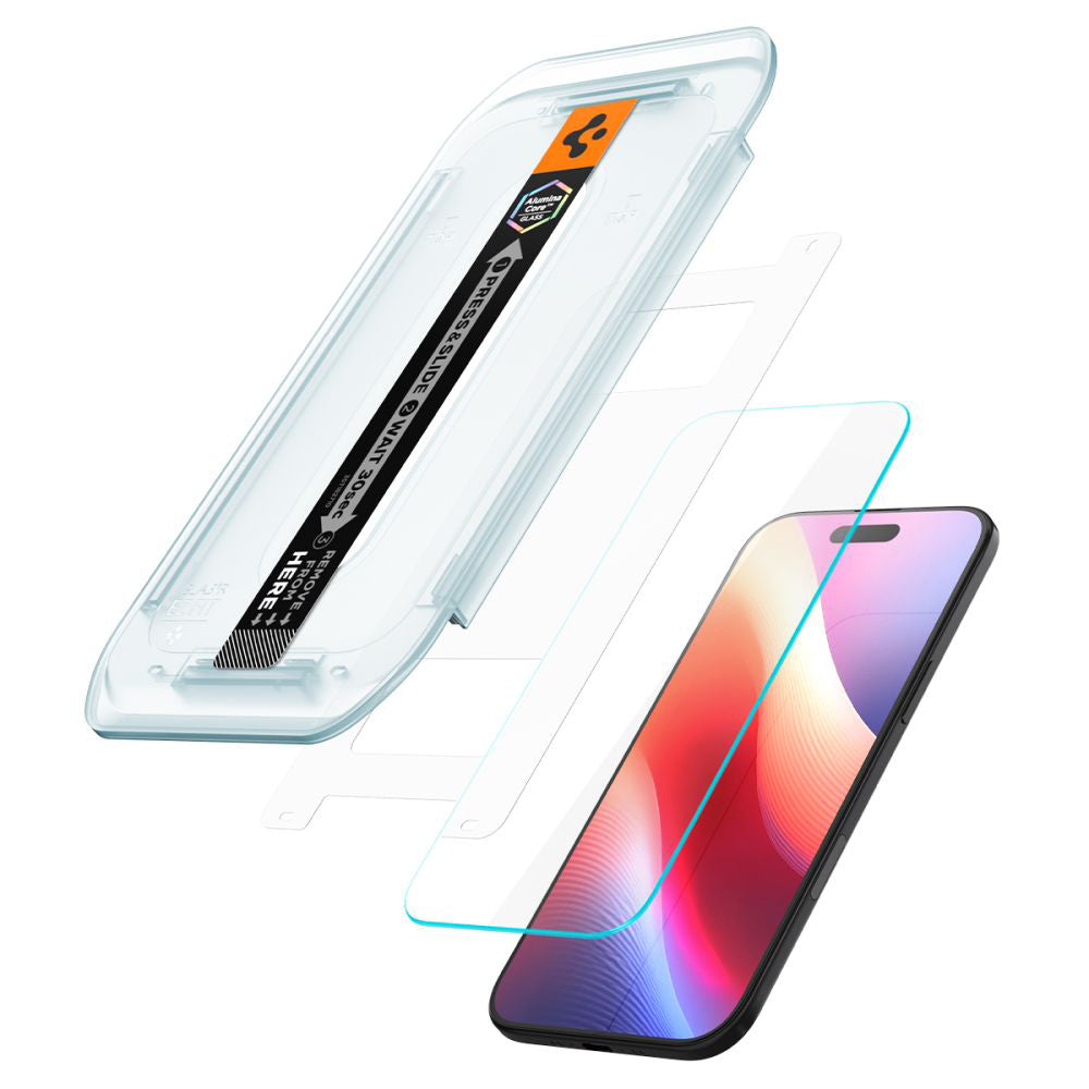 Folia ochronna do ekranu Spigen GlastR EZ FIT dla Apple iPhone 17 Air, Szkło Hartowane, Pełne Klejenie, Zestaw 2 sztuki