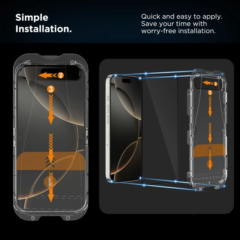 Folia ochronna na ekran Tech-Protect Quick Set+ dla Apple iPhone 17, Hartowane szkło, Pełne klejenie, Zestaw 2 sztuki, Czarna