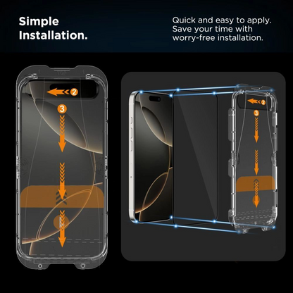 Folia ochronna na ekran Tech-Protect Quick Set+ dla Apple iPhone 17, Hartowane szkło, Pełne klejenie, Zestaw 2 sztuki, Czarna