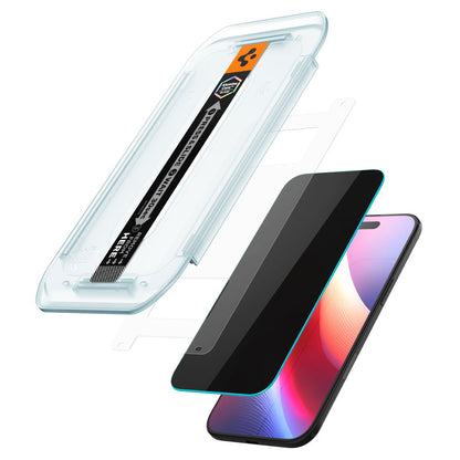 Folia ochronna Ecran Privacy Spigen GlastR EZ FIT dla Apple iPhone 17 Air, Szkło Hartowane, Full Glue, Zestaw 2 sztuki