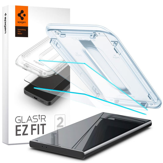 Spigen EZ FIT Screen Protector dla Samsung Galaxy S24 Ultra S928, szkło ochronne, pełny klej, zestaw 2 sztuk 