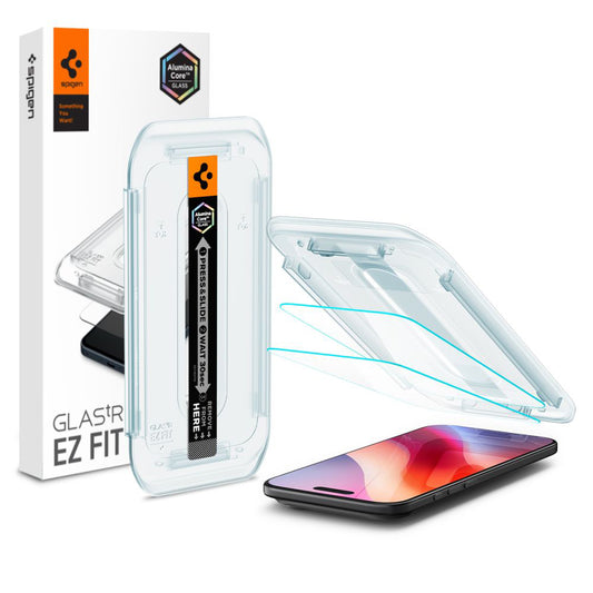 Folia ochronna do ekranu Spigen GlastR EZ FIT dla Apple iPhone 17 Air, Szkło Hartowane, Pełne Klejenie, Zestaw 2 sztuki