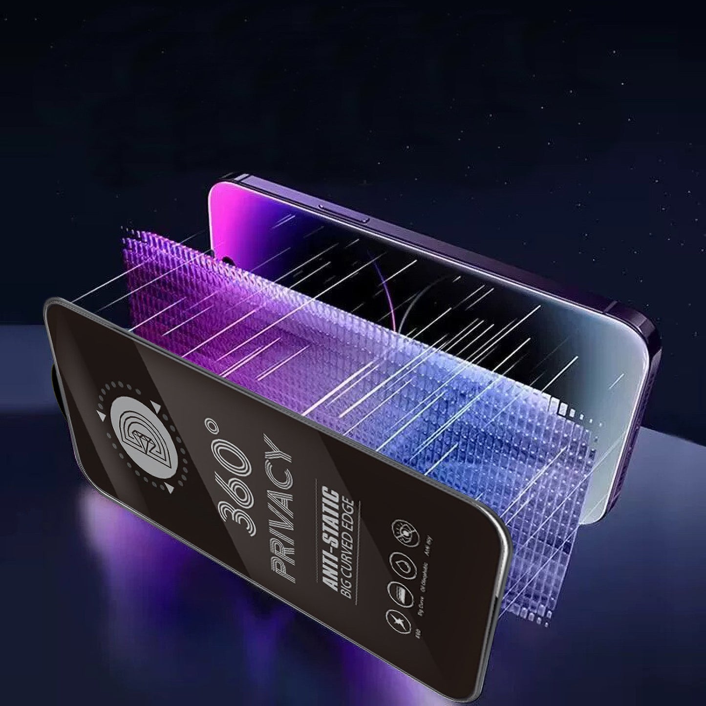 Folia ochronna na ekran Privacy OEM 360 do Samsung Galaxy A37 5G, szkło hartowane, pełna warstwa kleju