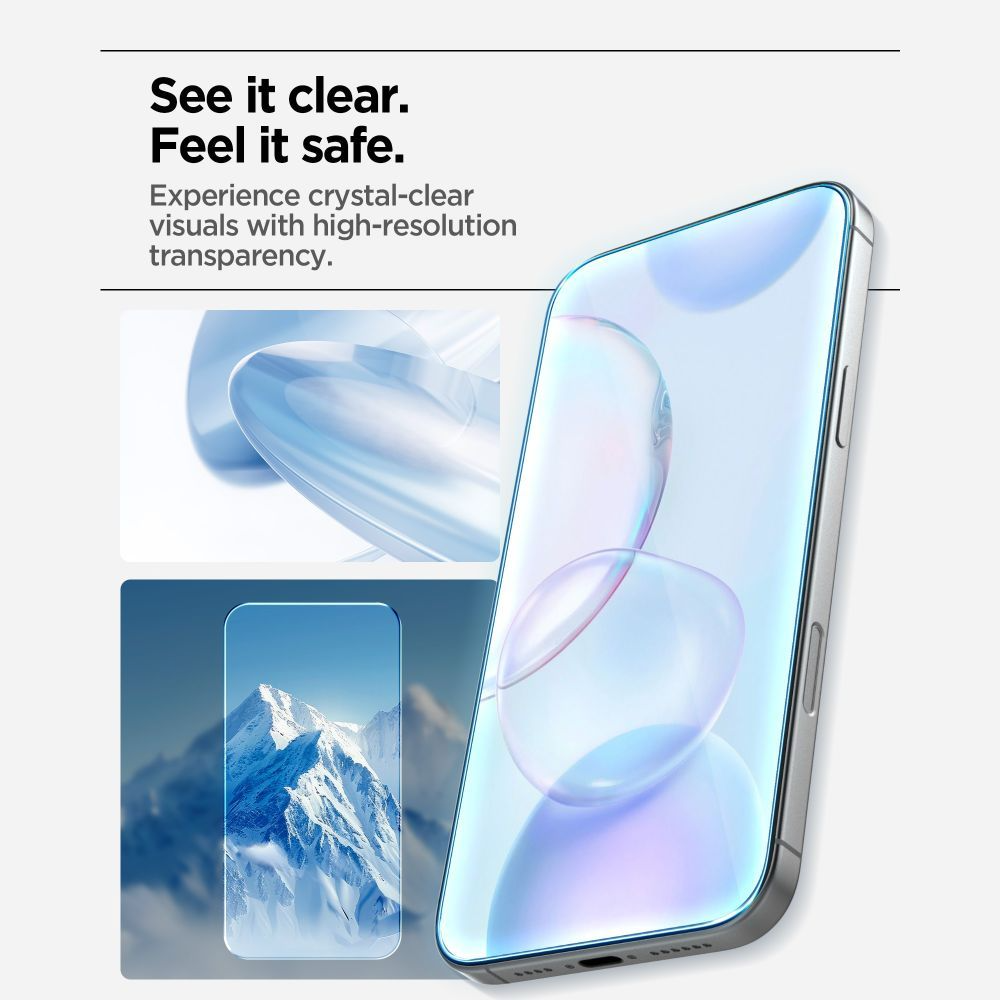 Folia ochronna na ekran Spigen GlastR Align Master Slim dla Apple iPhone 17, Hartowane szkło, Pełne klejenie, Zestaw 3 sztuki AGL10484