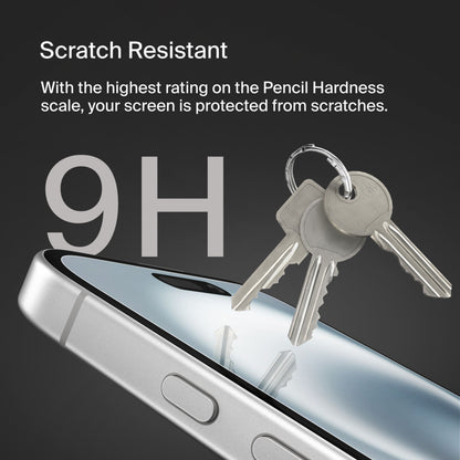 Folia ochronna na ekran Belkin ScreenForce TemperedGlass do Apple iPhone 16 / 15 / 14 Pro, szkło hartowane, pełna warstwa kleju OVA135zz