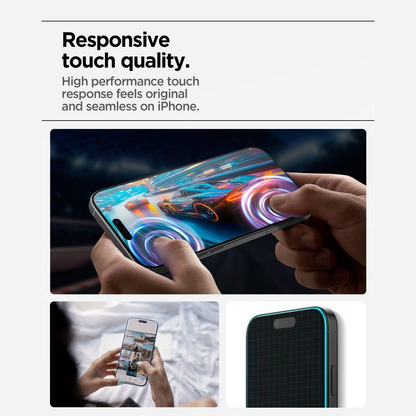 Folia ochronna na ekran Spigen GlastR Align Master Slim dla Apple iPhone 17, Hartowane szkło, Pełne klejenie, Zestaw 3 sztuki AGL10484