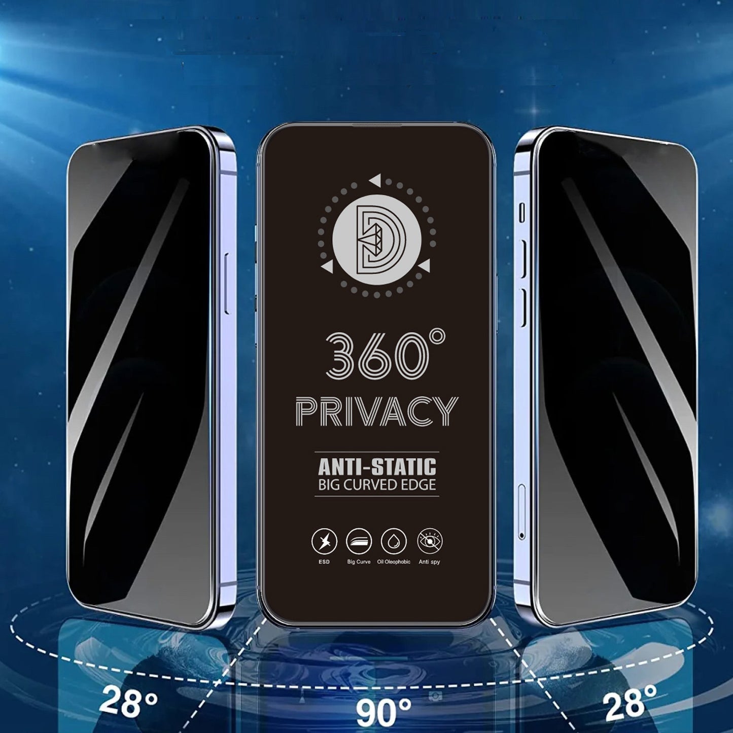 Folia ochronna na ekran Privacy OEM 360 do Samsung Galaxy A37 5G, szkło hartowane, pełna warstwa kleju