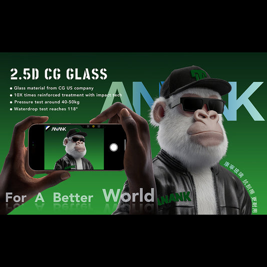 Folia ochronna na ekran Anank 10X Reinforced CG dla Apple iPhone 17 Pro, Hartowane szkło, Full Glue, 2.5D, Czarna