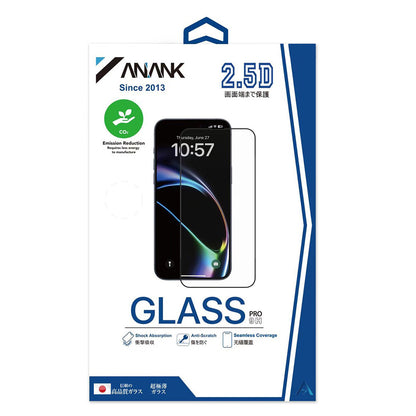 Folia ochronna na ekran Anank 1X Reinforced do Apple iPhone 16 Pro, szkło hartowane, pełna klej, 2.5D, zestaw 10 sztuk, czarna