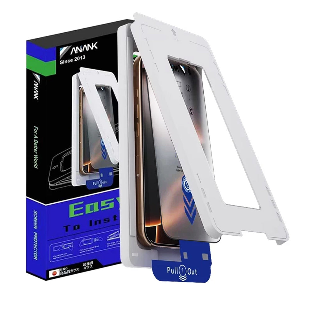 Folia ochronna na ekran Anank 2X Reinforced do Apple iPhone 16, szkło hartowane, pełna klej, 2.5D, czarna