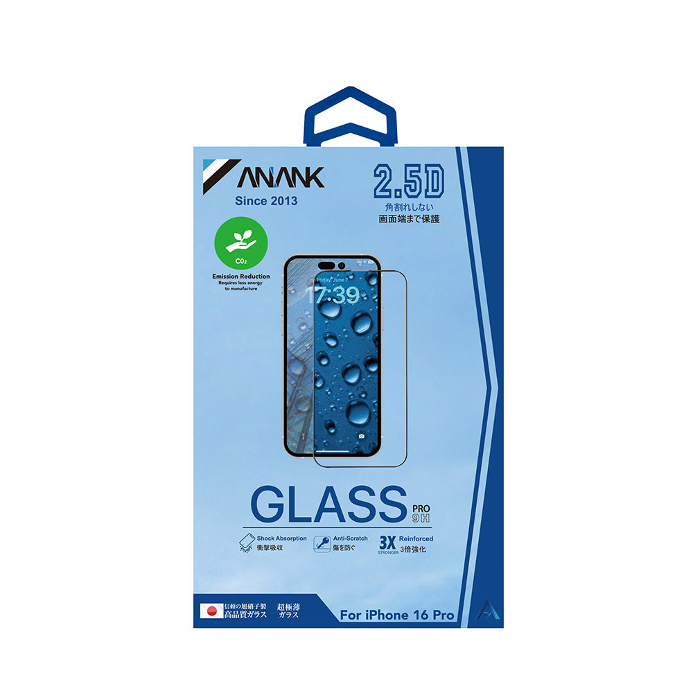 Anank 3X Reinforced Screen Protector for Apple iPhone 15 Pro Max, Tempered Glass, Full Glue, 2.5D, Black
