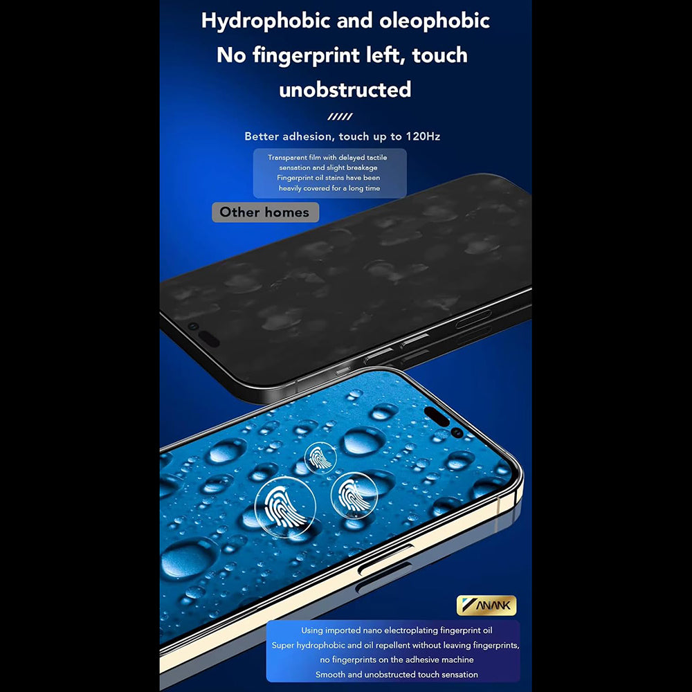 Folia ochronna na ekran Anank 3X Reinforced do Apple iPhone 16 Pro, szkło hartowane, pełna klej, 2.5D, czarna