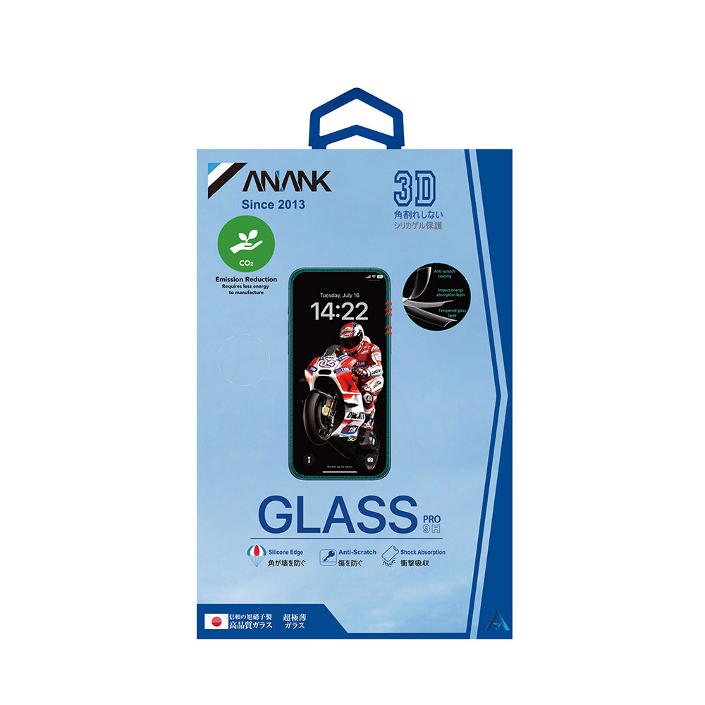 Folia ochronna na ekran Anank 5X Reinforced Anti Crack dla Apple iPhone 17 Pro Max, Szkło Hartowane, Full Glue, 3D, Czarna