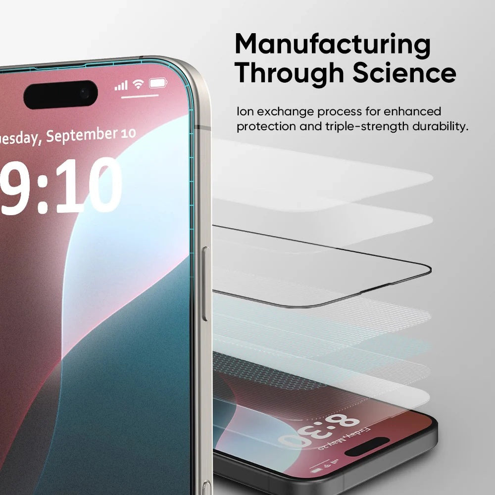 Folia ochronna na ekran Anank 5X Reinforced Invisible dla Apple iPhone 17 Pro Max, Szkło Hartowane, Full Glue, 3D, Czarna