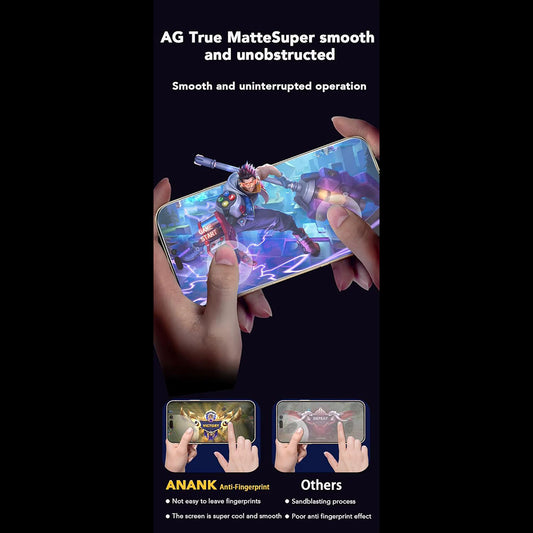 Folia ochronna na ekran Anank Anti-Fingerprint do Apple iPhone 15, szkło hartowane, pełna klej, 2.5D, czarna